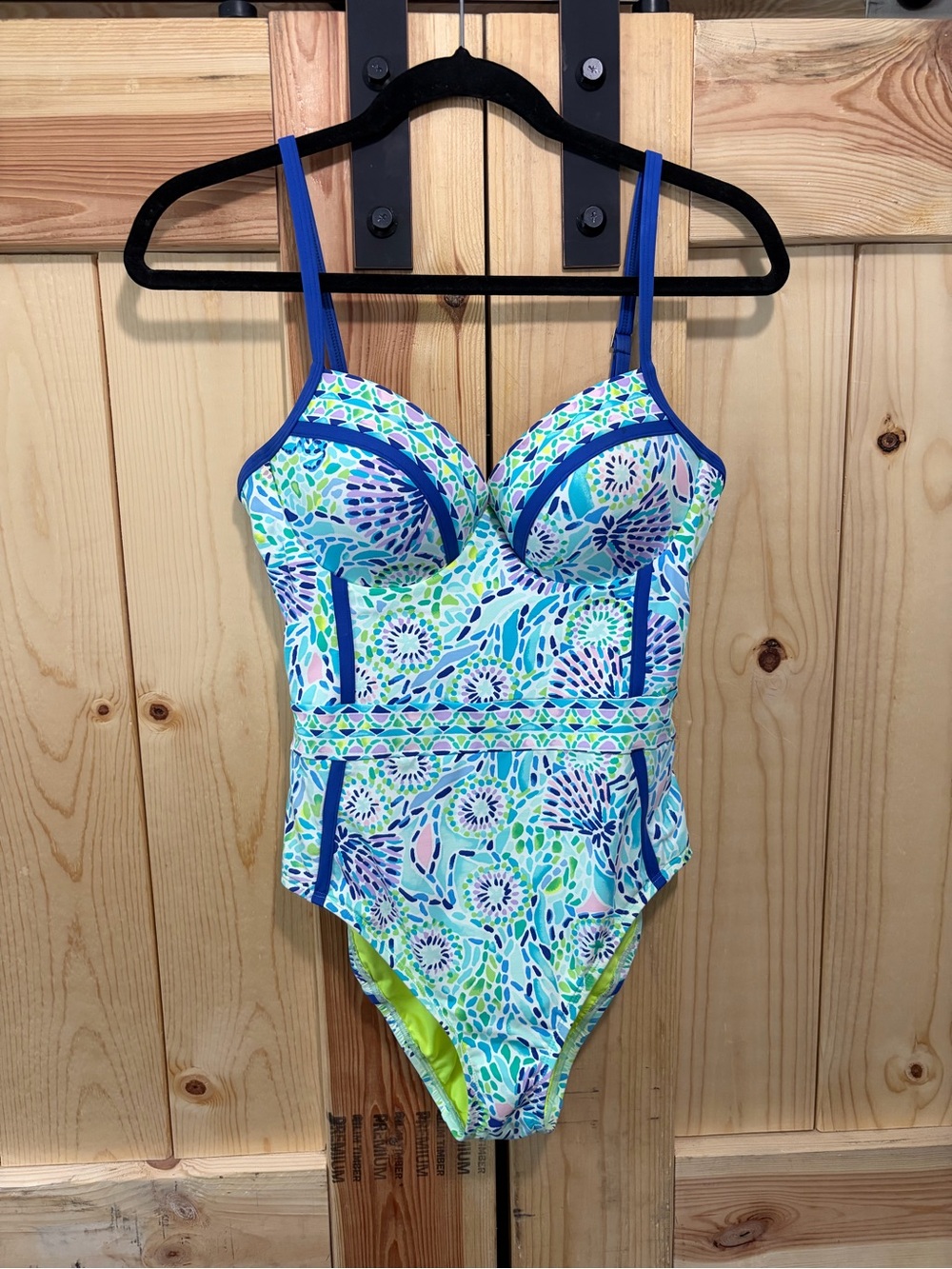Lilly Pulitzer Palma One Piece Swimsuit Blue Ibiza Open Waters Sz 8 Beach Cruise